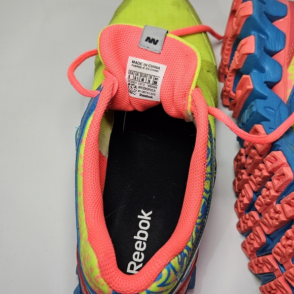 Reebok ZIGTECH Highlighter Lime Blue and Pink Sneakers V60564 Size 9 - Picture 6 of 7
